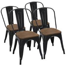 Valensia Slat Back Stacking Side Chair In Black In 2020 Farmhouse Dining Chairs Metal Dining Chairs Dinning Chairs