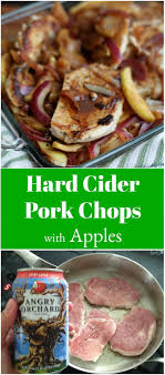 Hard Cider Skillet Pork Chops With Apples And Onions Recipe Cider Pork Chops Recipes Apple Pork Chops