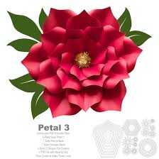 The giant paper roses in this tutorial will look amazing with almost any wedding theme. Pdf Petal 3 Paper Flowers Template Printable Trace And Cut 3d Giant Paper Flowers The Crafty