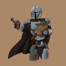 Mandalorian And Baby Yoda Fanart Starwars