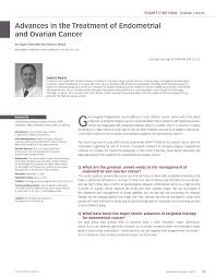 But cancer is mostly a disease of middle age and beyond. Pdf Advances In The Treatment Of Endometrial And Ovarian Cancer