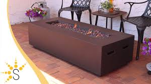 Brian & dany ventless tabletop portable fire bowl pot bio ethanol fireplace indoor outdoor fire pit in black w/fire killer and funnel 4.2 out of 5 stars 105 $59.99 $ 59. Sunnydaze Decor 56 Rectangular Propane Gas Fire Pit Free Shipping
