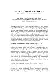 Pemberdayaan dilakukan untuk menemukan gambaran kondisi yang berlangsung. Https Media Neliti Com Media Publications 216362 Analisis Kualitas Soal Semester Ganjil P Pdf
