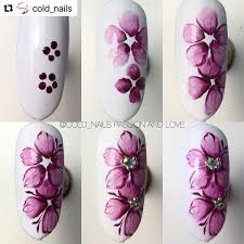Repost Cold Nails With Make Repost Step By Step Questa Tecnica Si Chiama Acquarello In Gel E Ho Prova Nail Drawing Flower Nail Art Nail Art Hacks
