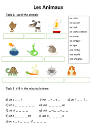 Les Animaux French Animals Worksheet Learn French French Language Lessons French Worksheets