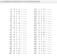 1 To 50 Times Tables