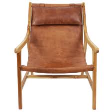 Decor Therapy Roger Brown Leather Side Chair Fr8742 The Home Depot Leather Sling Chair Leather Side Chair Brown Leather Chairs