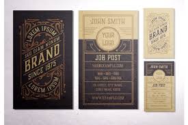 Vintage business cards & advertisements. Vintage Business Card Layout With Ornaments 654878 Business Cards Design Bundles