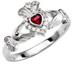 January Birthstone 10k 14k 18k Solid White Gold Claddagh Ring Celtic Rings Women Gold Claddagh Ring Celtic Wedding Rings