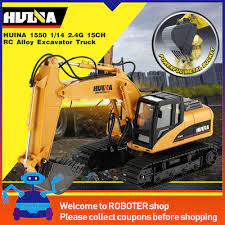 Huina 1550 Rc Excavator 15 Channel 1 14 2 4ghz Alloy Bucket Rc Truck Rc Car Shopee Malaysia