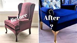 Spruce up your old chairs! No Sew Old Chair Transformation Diy How To Achieve A High End Look For Less Youtube