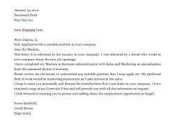 Simple Application Letter Sample For Any Vacant Position Top Form Templates