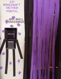 What are the minecraft nether portal dimensions? Diy Minecraft Birthday Party Decoration With Nether Portal Using Streamers And A Giant Enderma Geburtstagsparty Dekoration Minecraft Party Minecraft Geburtstag