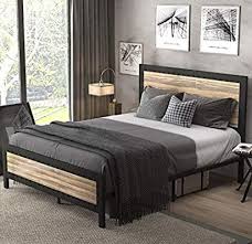 Wooden slats and steel frames fabric: Amazon Com Sha Cerlin Heavy Duty Metal Bed Frame Queen Size Wooden Headboard Footboard With Ri Metal Bed Frame Queen Full Size Bed Frame Queen Size Bed Frames