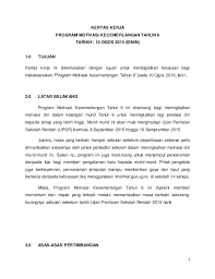 (nama program) ( bahasa melayu sahaja ). Kertas Kerja Program Motivasi Tahun 6