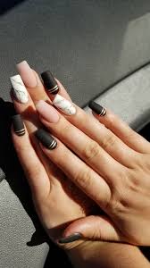 Black And Rose Gold Nails Design Fancy As F Co Nail Design Black Nail Designs Matted Nails Marble Acrylic Nails
