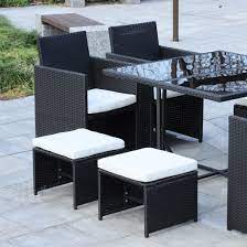 9 Pieces Rattan Garden Furniture Set With 1 Rattan Dining Table And 4 Rattan Chairs In 2021 Rattan Dining Table Garden Furniture Sets Rattan Garden Furniture