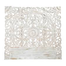 Cabecero 160 Tallado De Mango Macizo Blanco Tete De Lit Sculptee Tete De Lit Maison Dosseret Blanc