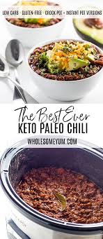 Easy Low Carb Chili In A Crock Pot Or Instant Pot Keto Chili Recipe Low Carb Crock Pot Recipes Instant Pot Paleo