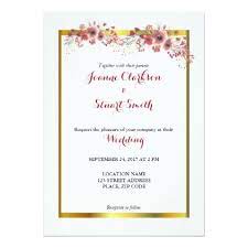 Watercolor Pink Floral Chic Gold Frame Wedding Invitation Zazzle Com Wedding Frames Wedding Cards Wedding Gift Diy