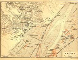 Map Of Thebes Luxor And Karnak Egypt Archeological Site Etsy Ancient Egypt Map Egypt Map Egypt