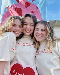 WEEKEND HAPPIES! 🌞🩵😆 On Saturday night, our President Hannah Darron, our  Director of Philanthropy Francesca Onofrio, and our Community Service  Specialist Katrina Strain represented Tau at RMHC's annual Spark Gala in  Kansas