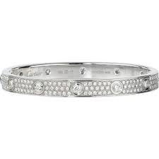 Cartier Love 18ct White Gold And Diamond Bracelet Bracelets Gold Diamond White Gold Bangle Diamond Bracelet