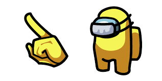 Among Us Yellow Character In Medical Mask Among Us Yellow Character Yellow Characters Custom Cursor