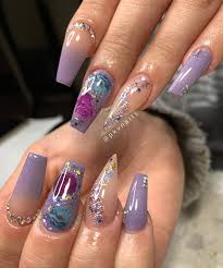 Sparkley accent nail with blue nails. Updated 30 Dazzling Rhinestone Nails For 2020 August 2020