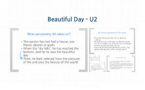 The song's video showed the band walking around in paris' charles de gaulle airport, with scenes of the band playing on a runway interspliced with large jets taking off and landing overhead. Beautiful Day U2 By Hye Ji Kim