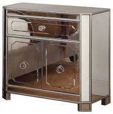 Mya Silver Mirrored Nightstand Transitional Nightstands And Bedside Tables By Furniture Import Export Inc
