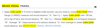 turning truck on brake pedal sinks