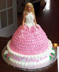 Barbie cake for two year. Chocolate Cake With Vanilla Buttercream Birthday Cake For A 2 Year Old Girl Description From Pinterest Com I Search Doll Cake Barbie Cake Barbie Dress Cake