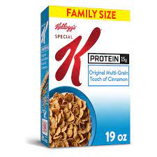 Check spelling or type a new query. Amazon Com Kellogg S Special K Protein Breakfast Cereal Original Multi Grain Touch Of Cinnamon Low Fat Food Family Size 19oz Box