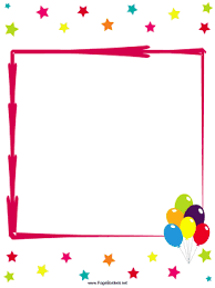 Stars And Balloons Party Border Balloons Envelope Decoration Writing Paper