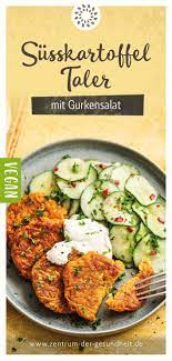 susskartoffel taler mit gurkensalat rezept susskartoffel rezept vegan rezepte leckere vegane rezepte