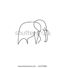 One Line Elephant Design Silhouette Hand Drawn Minimalism Style Vector Illustration Elephant Tattoos Elephant Elephant Tattoo
