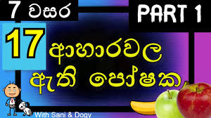 Grade 7 Science Lessons Sinhala Medium Lesson 17 Nutrients In Food Youtube