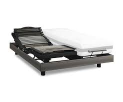 Le monde du lit : Sommier Andre Renault Motor 1 Bois Ceruse Gris 140x190 Ferme La Compagnie Du Lit