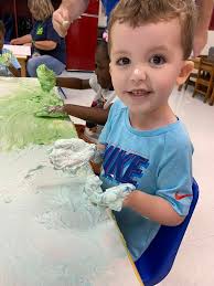 Mr. Taylor's Early Learners enjoyed interacting with shaving cream to work 