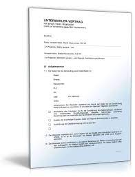 Einfach lücken ausfüllen und minutenschnell ausdrucken! Vertrag Untermakler Muster Zum Download