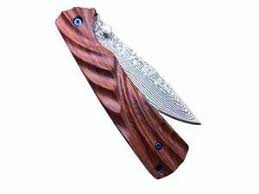 Couteau De Poche En Damas Forgeorigine Leather Sheath Knife Damascus Blade