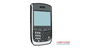 How To Draw A Blackberry Phone Step By Step For Kids - Youtube