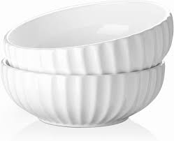 Vintage open work ceramic fruit bowl dish floral design japan. Buy Dowan 9 75 Large Serving Bowls 85 Oz Ceramic Big Salad Fruit Bowl 2 7 Quart White Pasta Soup Bowl Set Of 2 Online In Vietnam B07p1dv6wz