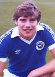 Ally McCoist wearing the 1980-1982 Umbro St. Johnstone kit his first club  before becoming a Rangers legend via Sunderland. In his first season in  1978 St. Johnstone played in a badgeless admiral