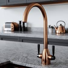 360° rotate water saving tap aerator diffuser faucet nozzle filter adapter kit. Vibrance Twin Lever Brushed Copper Black Kitchen Mixer Tap Filter Kit Kitchen From Taps Uk