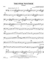 Download The Pink Panther Theme Bass Sheet Music By Henry Mancini Sheet Music Plus Pink Panther Theme Sheet Music Pink Panthers