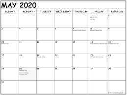 You can download in free just in one click if you want a task to manage space so below you can check. 2020 Printable Calendars With Us Holidays Free Printable Calendar Monthly