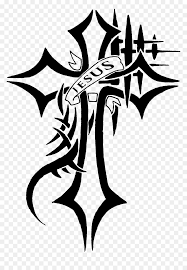 The dark black ink makes it perfect for every skin tone. Jesus Cross Tattoo Png Transparent Png Vhv