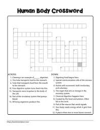 Kids try out this fun crossword puzzle game about the biology of the human body. Human Body Crossword Worksheets